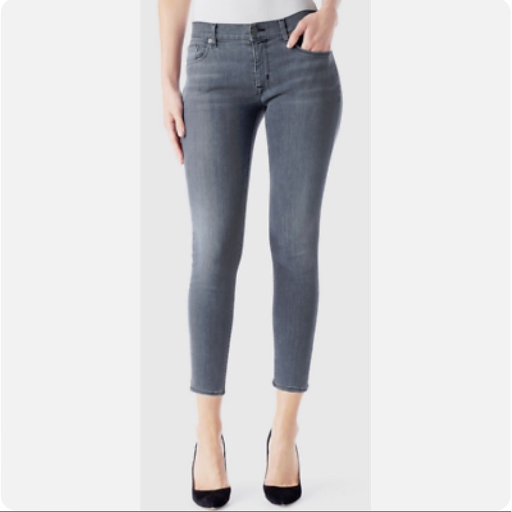 Hudson Jeans Women’s Mid-Rise Finn Boy Skinny Cropped Jeans, Gray Size 28